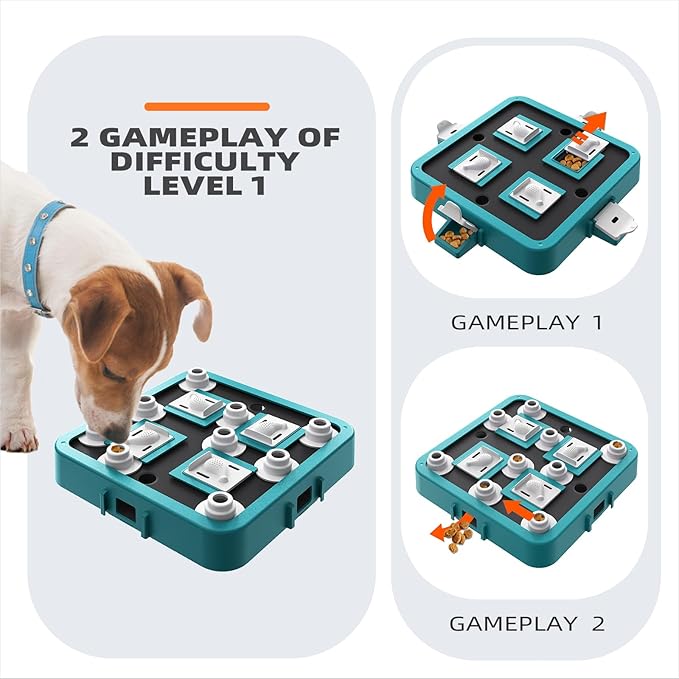 Dog Puzzle Toy Mental Stimulation - Level 3 in 1 Dogs Food Feeder Puzzle, Dog Treat Puzzle Feeder (Advanced-Mars Green Board)
