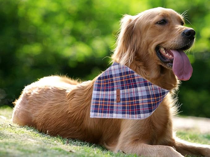 Lionet Paws Dog Bandana Washable Cotton Handkerchief Scarf Triangle Bandana for Small Medium Large Dogs