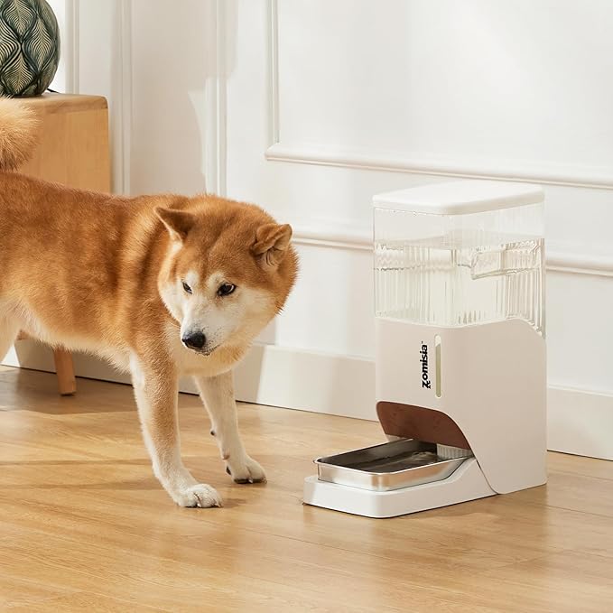 Automatic Dog Water Dispenser 11L with Stainless Steel Bowl, Gravity Extra Large Capacity Water Bowl for Large-Sized Dogs, 3 Gallon Pet Waterer 100% BPA Free, White