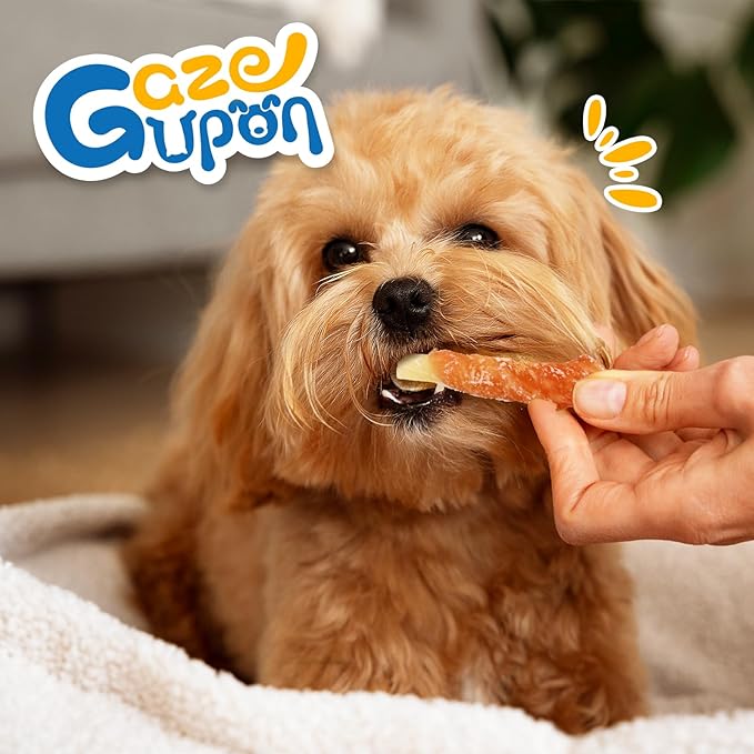 Gazeupon Soft Dog Treats, Healthy Training Treats for Dogs, Rawhide Free Snacks for Small Dogs, Chicken Wrapped Cod Sticks w/Glucosamine Chondroitin