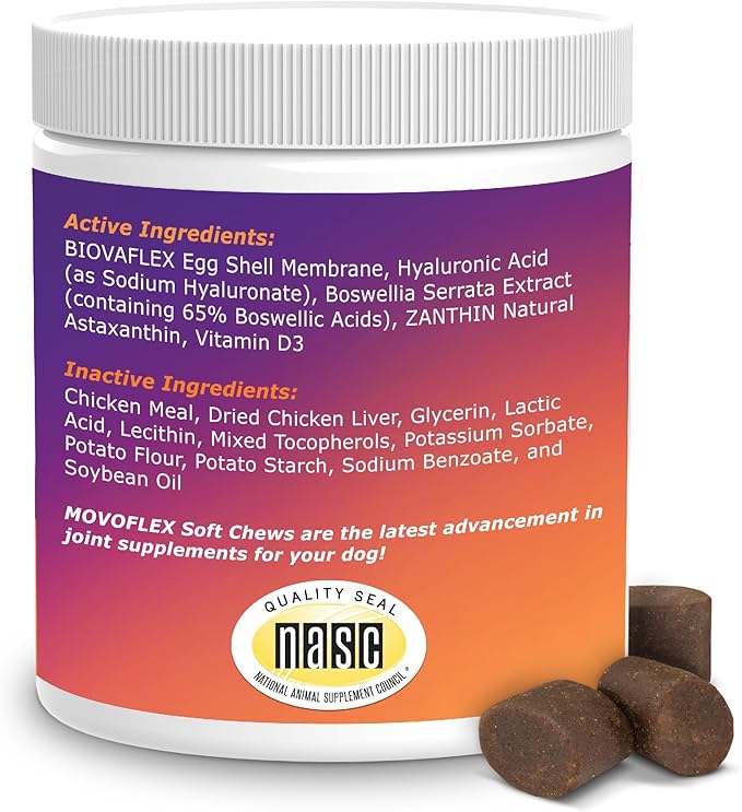 MOVOFLEX Soft Chews Hip and Joint Support Supplement for Large Dogs - 120 Count By Virbac