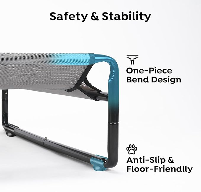 Veehoo Original Outdoor Elevated Dog Bed, Cooling Raised Dog Cot for Medium Dogs, Portable Standing Pet Hammock Platform with Washable Breathable Mesh, No-Slip Feet, Medium, Grey, CWC2201