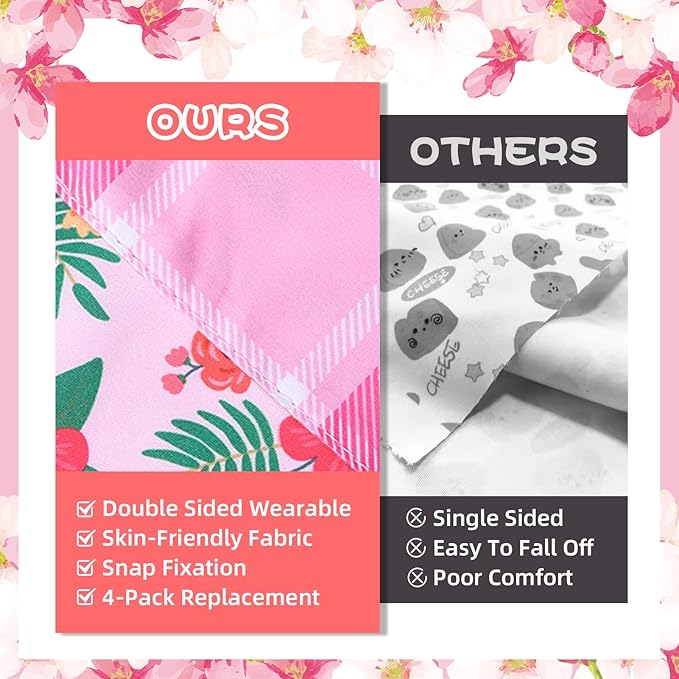 PAWCHIE Spring Dog Bandanas Small Reversible Styles Pet Triangle Scarf Bibs - Adjustable with Two Snaps - Kerchief Set Accessories for Dogs, Puppy, Cats