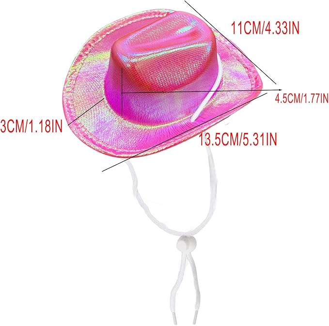 Dog Cowboy Hat Cat Cowboy Hat Pet Cowboy Costume Mini Cowboy Hat for Dogs Cat Holiday Halloween Pet Party Decoration (Pink-style2, Small)