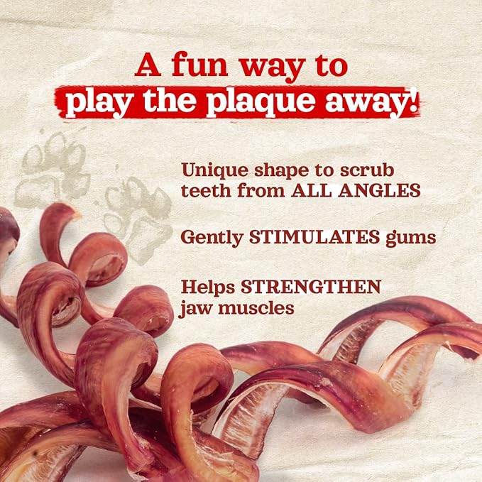 Natural Farm Odor-Free Curly Bully Sticks, (5-6 Inch, 5 Pack), Fully Digestible, 100% Beef Pizzle Chews, More Engagement & Fun, Grass-Fed, Non-GMO, Fully Digestible - Best for Small & Medium Chewers