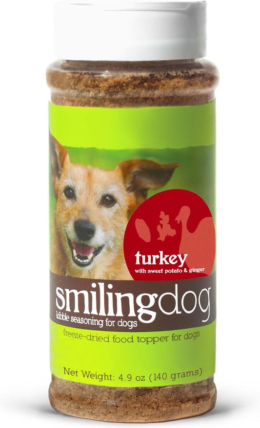 Herbsmith Kibble Seasoning – Freeze Dried Turkey – Dog Food Topper for Picky Eaters -4.9 oz