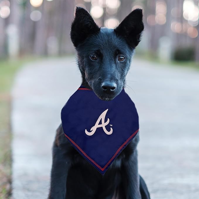 Pets First MLB Atlanta Braves TIE Bandana, Small/Medium. Dog Bandana Scarf Bib for Pet Cat Dog. The Ultimate Game-Day, Party Bandanna, Birthday Event