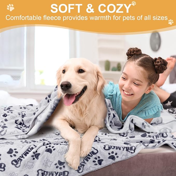 Dog Blanket, Premium Soft Dog Blanket Washable, 41x31inch Puppy Essentials Dog Product Cat Blankets Throw for Medium Small Dogs, Pet Dog Gifts, 2024 New Upgraded Doggy Blankets, Grey