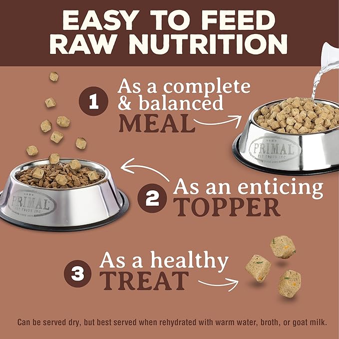 Primal Freeze Dried Dog Food, Pronto Mini Nuggets, Pork; Scoop & Serve, Complete & Balanced Meal; Also Use As Topper or Treat; Premium, Healthy, Grain Free, High Protein Raw Dog Food (25 oz)