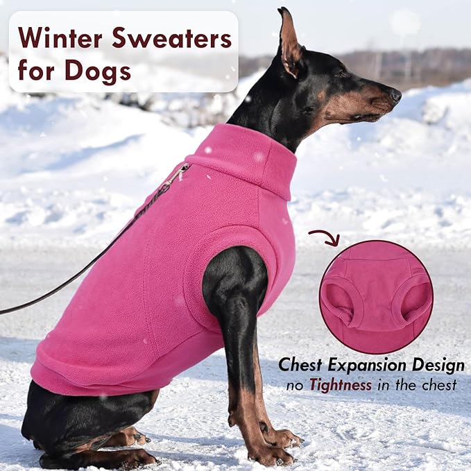 2 Pack Dog Sweaters Winter Fleece Sweatshirt Stretchy Vest Pullover for Dogs Clothes Warm Pet Pajamas Christmas for Meidum and Large Dogs