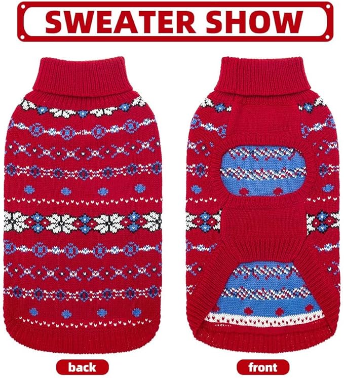 BINGPET Cat Clothes Turtleneck Knitted Sleeveless Cat Sweater - Christmas Outfit for Sphynx & Kitten Puppies(Red,Medium)