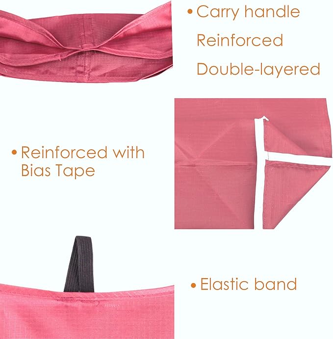 BeeGreen Watermelon Red Reusable Grocery Bags with Elastic Band Reusable Shopping Bags Bulk 50LBS X-Large Foldable-Machine Washable-Heavy Duty 10 Pieces