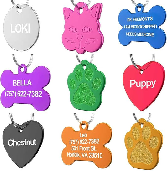 Dr. Fremont's Pet ID Tag Custom for Dog Cat Personalized | Many Shapes and Colors to Choose from | Made in USA | Strong Anodized Aluminum (Small, Bone)