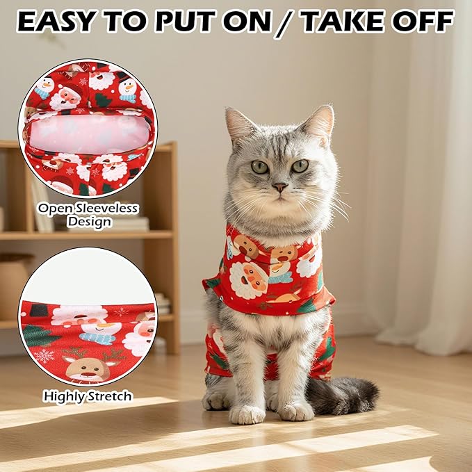 EXPAWLORER Cat Christmas Sweater - Sweaters for Cats Only Soft Warm Pet Clothes, Fall and Winter Xmas Coat Pullover Design, Fleece Sweatshirt Clothing Also for Puppy Small Dogs, Medium