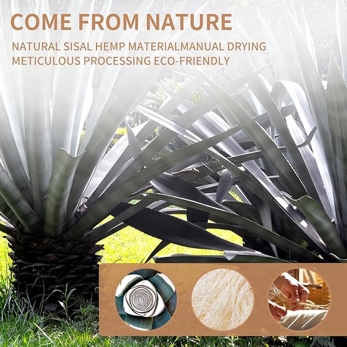 Green Sisal Rope 1/4 Inch by 49-Feet for Cat Scratching Post Tree Tower Replacement Repair and Replace, DIY Hemp Twine Rope for Kittens Shelves Furniture Window Bed Perch House Climbing, 6mm by 15m