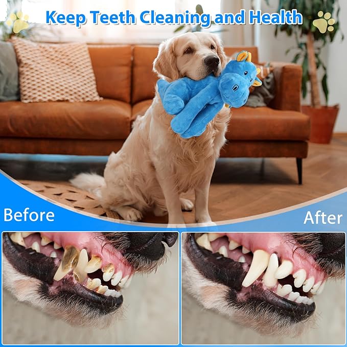 Dog Toys for Aggressive Chewers, Interactive Plush Dog Toy with Squeaker and Crinkle Paper, Suitable for Reducing Boredom and Anxiety, Cute Pet Toy for Small, Medium and Large Dogs