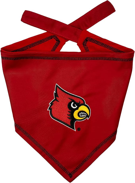 Pets First NCAA Louisville Cardinals TIE Bandana, Size Small/Medium. Dog Bandana Scarf Bib for Pet Cat Dog. The Ultimate Game-Day, Party Bandana