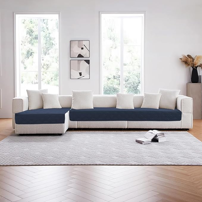 PrinceDeco Waterproof Couch Cover for Dogs Washable Dog Blanket for Bed Couch Sofa Outdoor Bed Cover with Non-Slip Back(32x74 Inch,Navy)