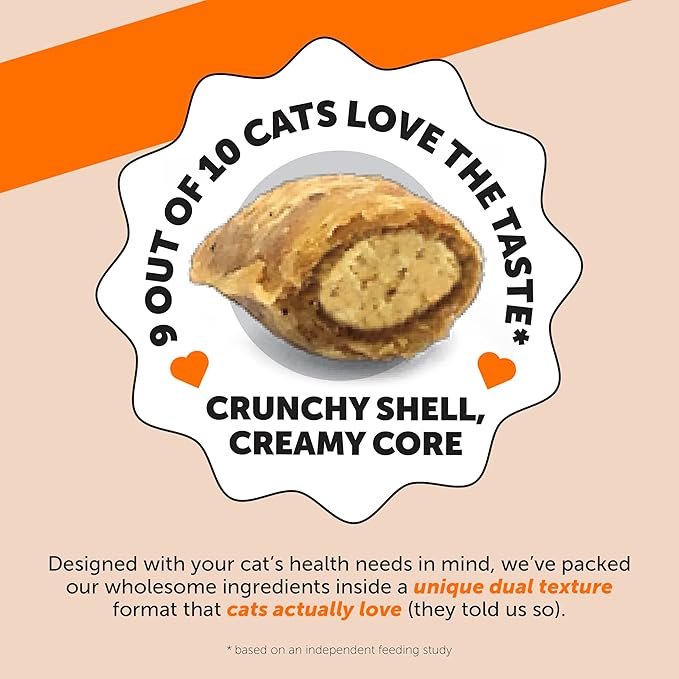 Cat Hip + Joint Health Chews – Crunchy & Creamy Cat Joint Support Supplement - Glucosamine, Chondroitin & Omega-3s – Supports Mobility, Flexibility & Comfort for Indoor & Outdoor Cats (Chicken 30-Day)