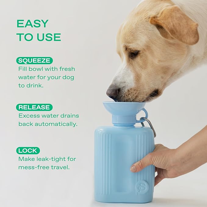 Springer by Springland Dog Water Bottle | Portable Travel Water Bottle Dispenser for Dogs | Dog Gift Seen on Oprah's Favorite Things, Shark Tank | Leak-Proof Bottles | BPA-Free 44oz Gray