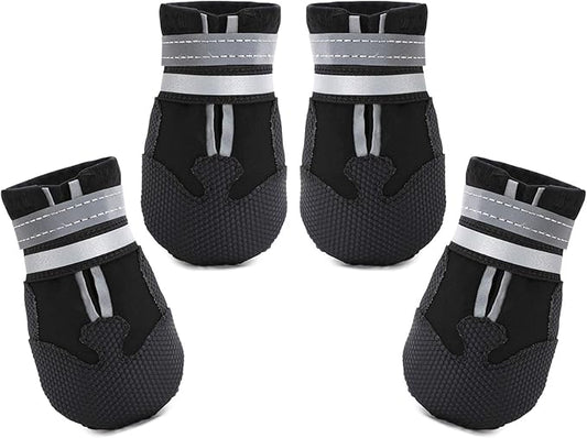 Dimicoo Water-Resistant Dog Boots for Medium Large Dogs,Non-Slip Dog Shoes for Winter Snow,Lightweight Paw Protector for Cold Pavement,Soft Dog Booties for Outdoor Walking Indoor Hardfloors