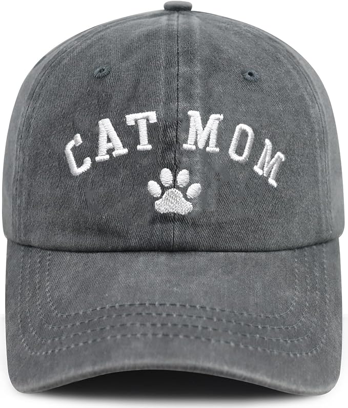 Black Cat Hat,Ragdoll Cat Embroidered Adjustable Cotton Baseball Cap for Men Women,Gifts for Cat Lovers