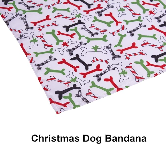 ADOGGYGO 4 Pack Dog Bandana Christmas Pet Scarf Triangle Bibs Kerchief Set Pet Christmas Costume Accessories Decoration for Medium Large Dogs (Large)