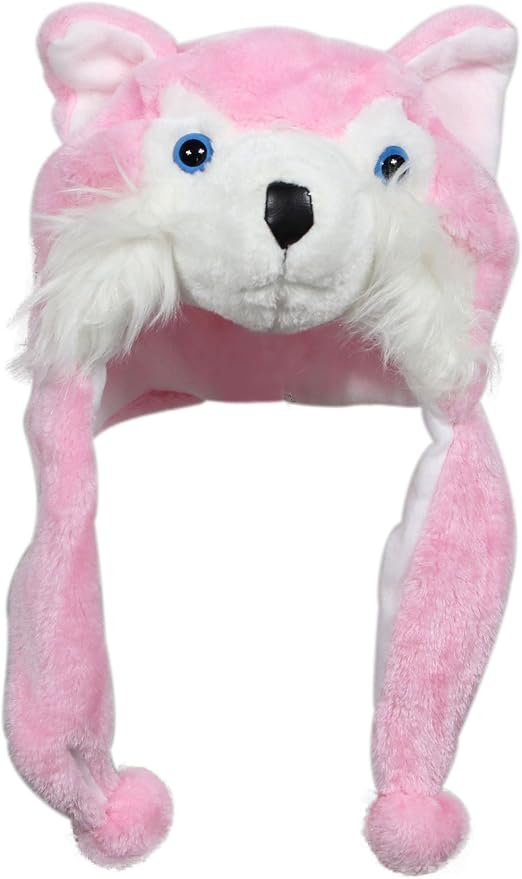 Plush Fun Animal Hats One Size Cap Polyester With Fleece Lining