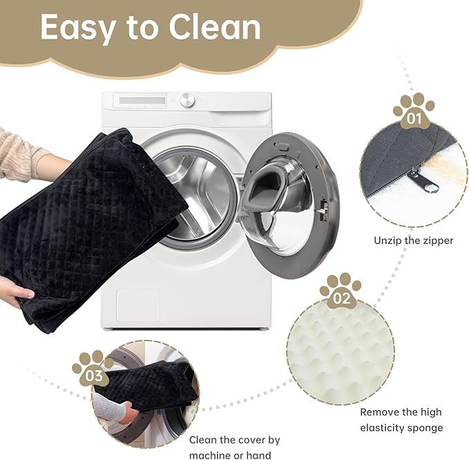 Dog Car Seat for Small Dogs, Dog Booster Seat Filling in Thick Memory Foam with 2 Safety Leashes and Storage Pocket, Suitable for Pet Under 30lb or 2 Puppies (Brown/Black)