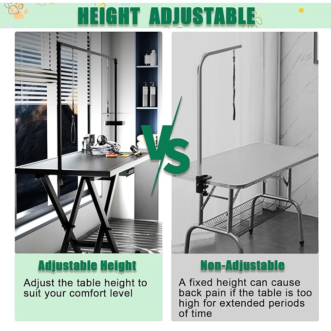 52in Electric Dog Grooming Table, Heavy Duty Adjustable Lift Grooming Table for Large Dogs, Capacity 660IB, with Tool Organizer, Foot Control, Anti Slip Tabletop (White, 51.2 * 24.2INCH)