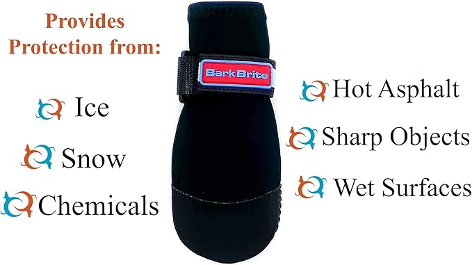 All Weather Neoprene Paw Protector Dog Boots with Reflective Straps in 5 Sizes! (Black Small)