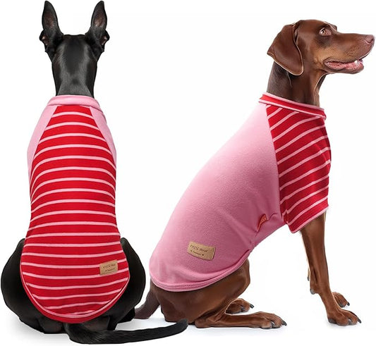 KYEESE 2Pack Dog Sweater Pullover Pets Clothes Soft Pets Sweaters Stretchy Pet Fleece Sweater Dogs Sweatshirt with Sleeves Comfy Dog Sweaters for Large Dogs Lightweight Pet Coat for Cold Weather