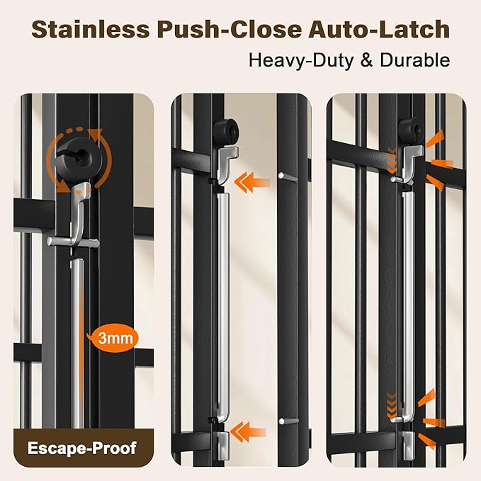 VERIFURTY 48 Inch Heavy Duty Dog Crate for Large Dogs with Self-Locking Latch, Escape-Proof Steel Kennel Indoor, XL Large Double Door Metal Pet Cage with Wheels