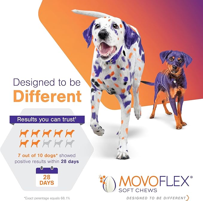 Soft Chews Hip and Joint Support Supplement for Large Dogs - Movoflex 60 Count by Virbac