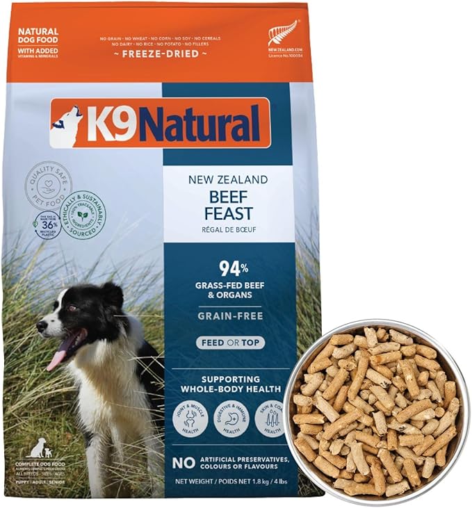 K9 Natural Freeze Dried Dog Food Beef 4lb