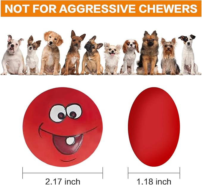 Dog Toy Squeaky Dog Toys Funny Face Chewing Latex Rubber Soft Fetch Play Interactive Dog Balls for Puppy Small Medium Pet Dog (6PCS)