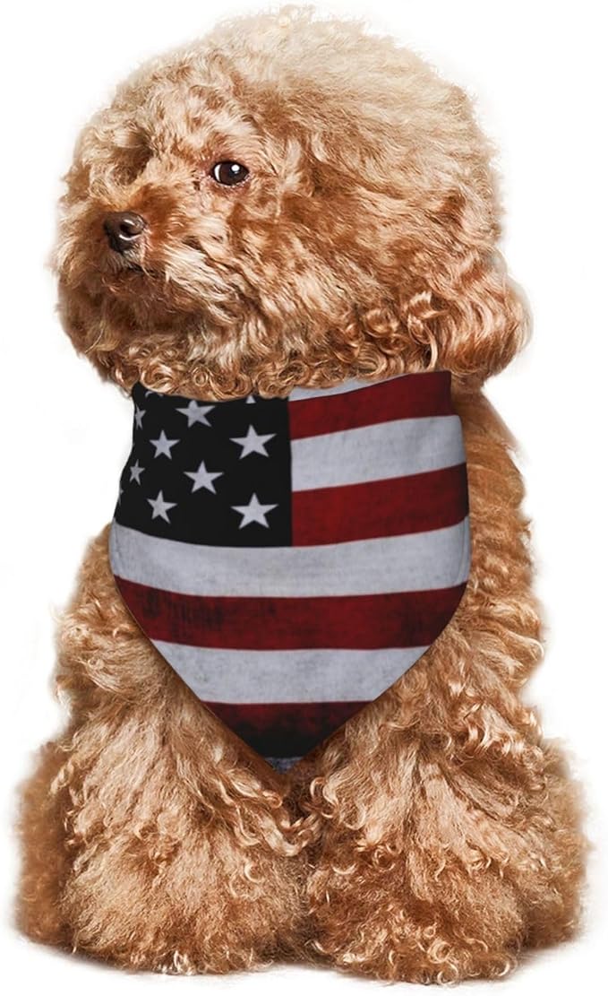 American Flag Dog Bandana Scarf Triangle Bibs Pet Accessories Cat Kerchief