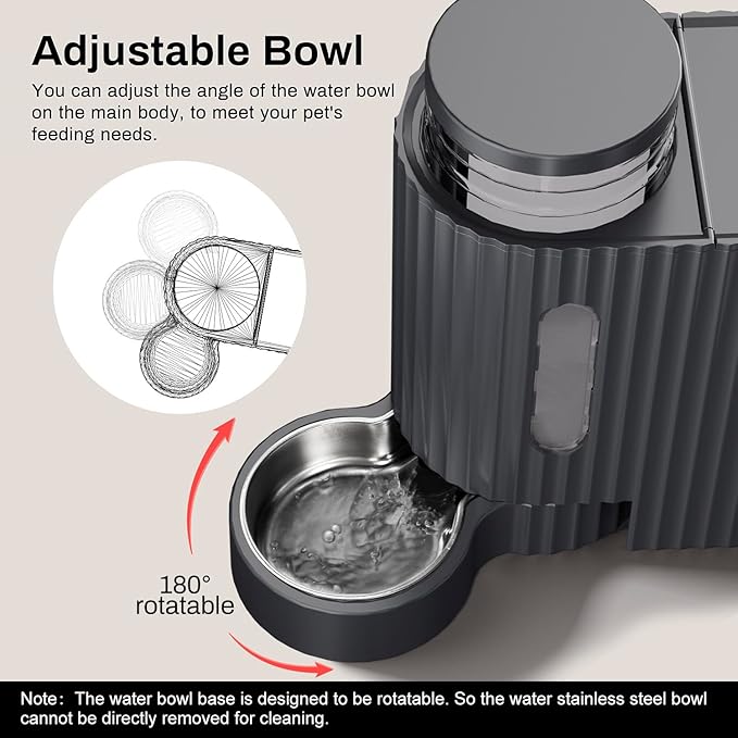 Gardner Pet Automatic Gravity Cat Food Feeder and Water Dispenser Stainless Steel Two-in-One Set Large Capacity Dispenser for Pets Dogs, Puppies, Kittens-(0.8 Gallons x 2)