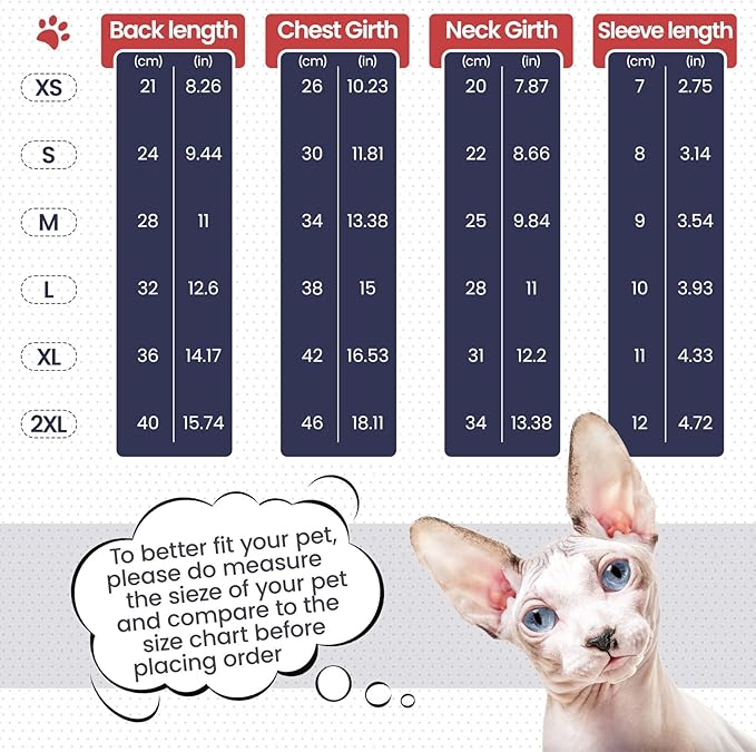 Sphynx Hairless Cats Sweater Shirt Kitten Soft Pullover Cute Cat Pajamas Jumpsuit Cotton Apparel Pet Winter Turtleneck for Cats DarkBlue 2XL