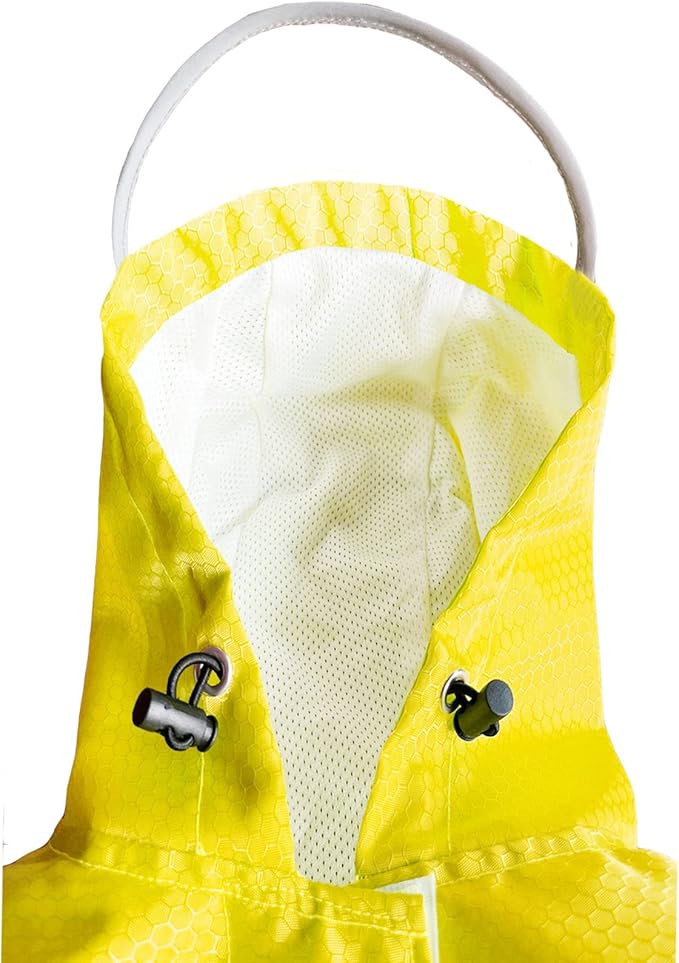 Dog Raincoat Waterproof Reflective Slicker - Lightweight Breathable Hooded Poncho Rain Coat Jacket with Adjustable Belly Strap and Leash Hole for Small Medium Large Dogs (Medium, Yellow)