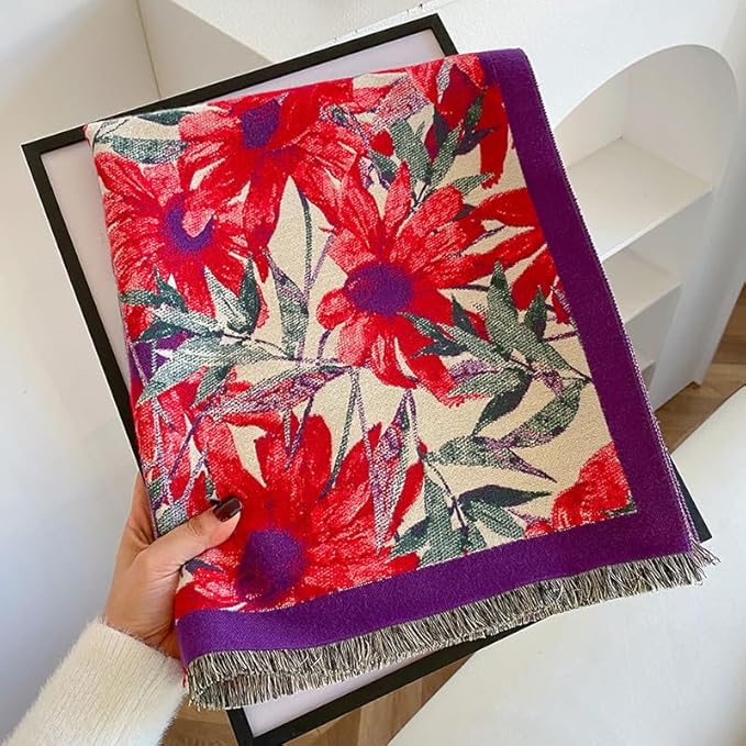 Jeelow Womens Pashmina Shawl Wrap Scarf - Elegant Dressy Evening Poncho Cape for Formal and Wedding Outfits