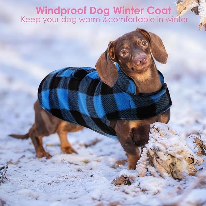 AOFITEE Dog Coat Plaid Dog Winter Coat for Large Dogs, Warm Dogs Jacket Christmas Sweater, Waterproof Pet Puffer Jacket, Reversible Pet Cold Weather Coats for Small Medium Large Pets, Blue XXXL