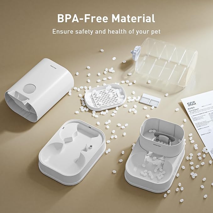 PAWGETHER® 2 Pack Gravity Cat Feeder and Water Dispenser 1 Gallon/3.5L Automatic Cat and Dog Feeder and Watererer with Pet Food Bowl for Puppy Kitten Rabbits