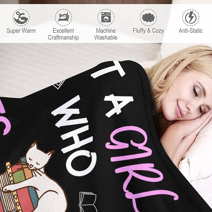 Personalized Cat Blanket Gifts with Name - 40"x50" Cute Throw Blanket for Adults Kids - Black Soft Plush Throws for Bed, Couch & Travel