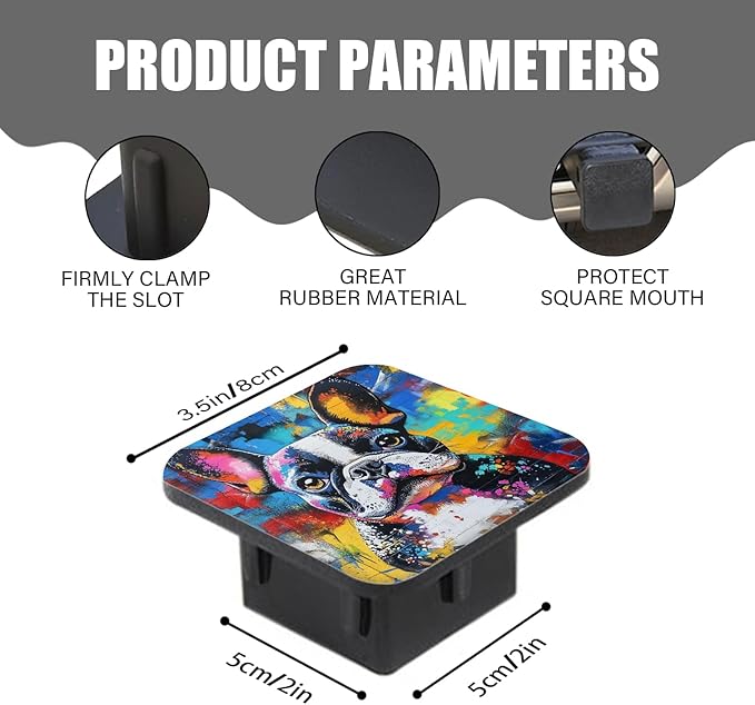 Hitch Cover Fits for 2-Inch Hitch,French Bulldog Portrait in A Spray - Paint Manner Rubber Trailer Hitch Cover Tube Plug Insert,Car Exterior Accessories, Receiver Tube Hitch Plug