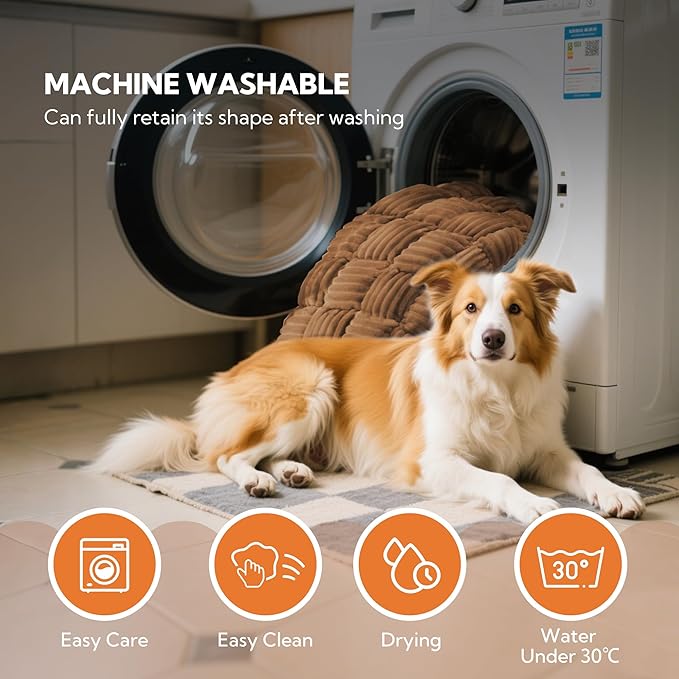 Soulbond Backseat Pet Bed Mat,Dog Bed for Car,Fuzzy Dog Seat Cover for Car Back Seat, Non-Slip Travel Pet Mat, Fit for Backseat Extenders and Seat Covers(Dark Brown)