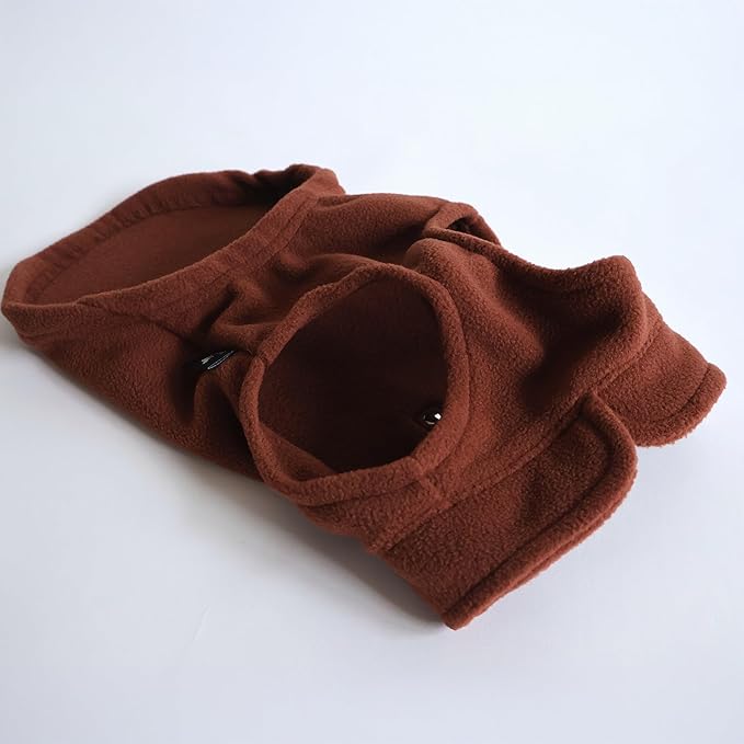 JACKO & CO - Fleece Vest Dog Sweater with Leash Ring - Soft, Warm & Lightweight Pullover Coat for Small & Medium Dogs, Puppies & Cats - Cozy Fall/Winter/Spring Pet Jacket (Chocolate Brown, M (6-10lbs)