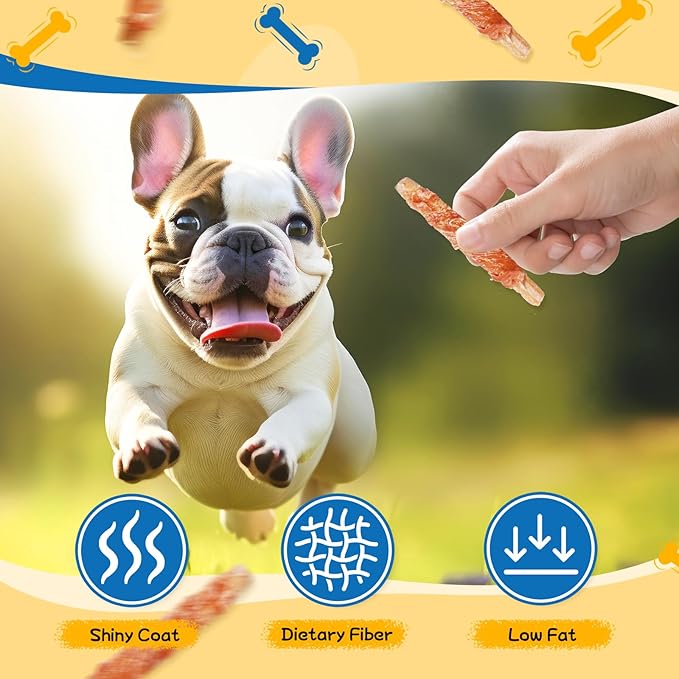 gazeupon Dog Treats, Chicken Wrapped Oat Biscuits Stick, Dog Chews for Training w/Glucosamine Chondroitin, Rawhide Free