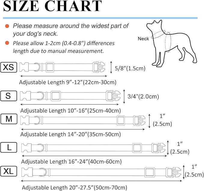 Custom Dog Collars with Name Plate, Engraved Name Plate ID Tags with Reflective Nylon Dog Collar,Soft Neoprene Padded Adjustable Pet Collar for Small Medium Large Dogs,XS Pink