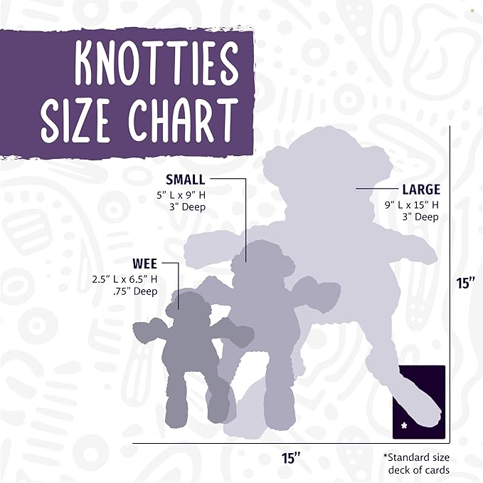 HuggleHounds Knottie Plush Dog Toy - Dog Stuffed Animal Toy, Squeaky Puppy Toys, for Small, Medium & Large Dogs, Durable Plush to Keep Them Busy - Jean Claude, Large